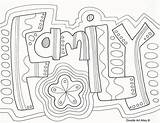 Coloring Word Family Pages Doodle Sheets Printable Colouring Reunion Adult Zentangle Color Kids Families Words Forever Doodles Quote Tree Book sketch template
