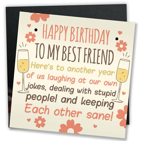 funny  friend birthday card friendship gifts sign