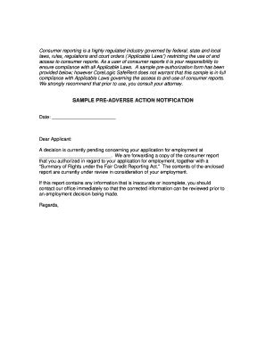 pre adverse action letter fill  sign printable template