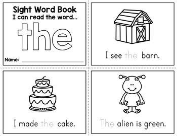 sight word mini books  preschool sight words sight words