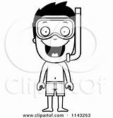 Boy Coloring Snorkel Cartoon Clipart Gear Summer Happy Wearing Thoman Cory Outlined Vector Pages 2021 sketch template