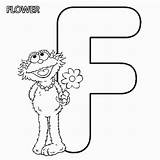 Coloring Sesame Street Letter Pages Abc Zoe Flower Alphabet Para Pintar sketch template