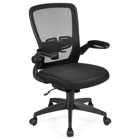 topbuy mid  adjustable mid  mesh office chair  flip  armrest black walmartcom