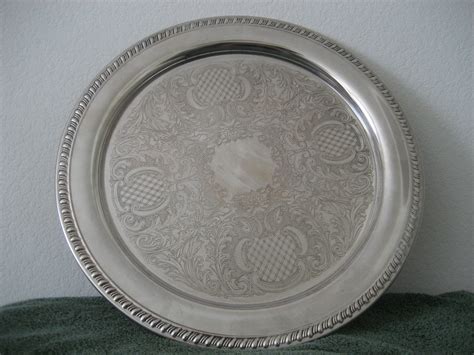 vintage leonard silverplate  platter  grandmasjunknstuff