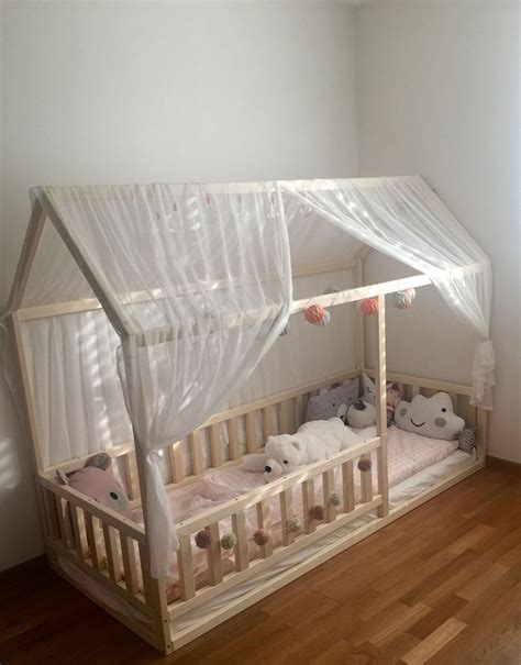 toddler house bed  slats montessori floor bed kids bed wood bed