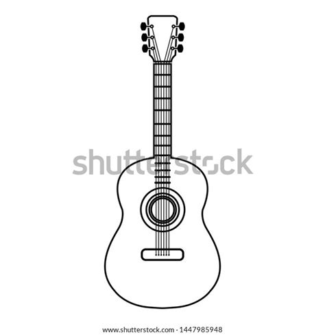 acoustic guitar  vector template icon stock vector royalty