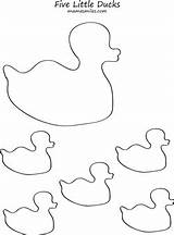Ducks Little Five Duck Printable Coloring Pages Baby Nursery Activities Printables Felt Board Rhyme Preschool Theme Pattern Activity Crafts Rhymes sketch template