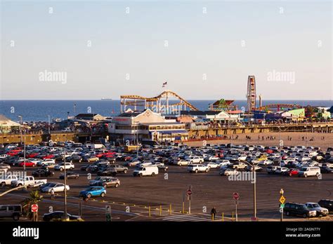 parking lot  santa monica pier los angeles california usa stock photo alamy