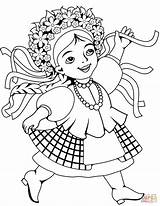Coloring Ukrainian Pages Ukraine Woman Christmas Printable Colouring Girl Sheets Cossack Doll sketch template