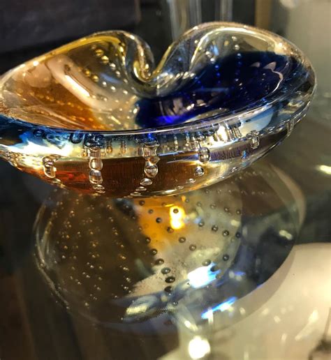 Italian Murano Hand Blown Glass Midcentury Bowl Or Ashtray