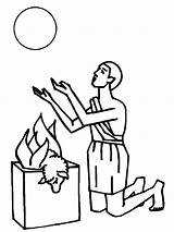 Sacrifice Sheep Abel Coloring Burn His Cain sketch template