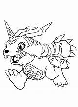 Coloring Digimon Pages Gabumon Fusion Template Choose Board Color sketch template