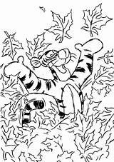 Tigrou Joue Feuilles Sheet Tigger sketch template