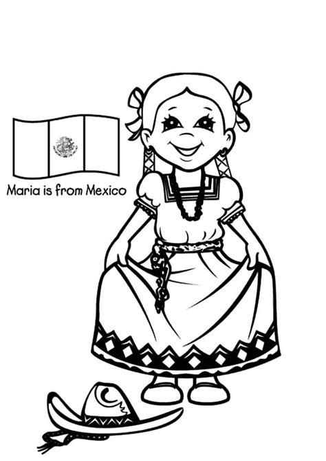 mexican girl drawing  getdrawings