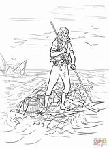 Robinson Crusoe Colorare Huckleberry Ausmalen Raft Finn Naufragio Ausmalbild Swiss Zattera Supercoloring Disegno Coloriage Malvorlagen sketch template