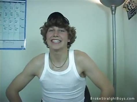 curly hair twink jerking on his own