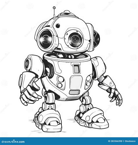 realistic search  rescue robot coloring page stock illustration