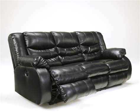 black leather reclining sofa  ashley furniture