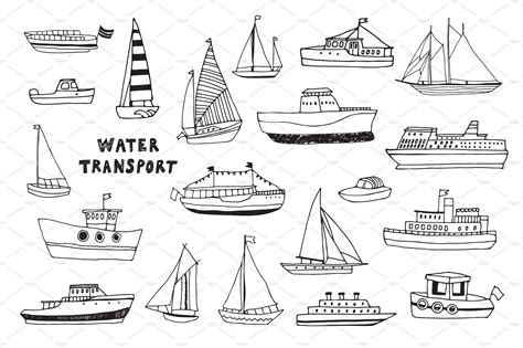 water transport transportation graphic illustration
