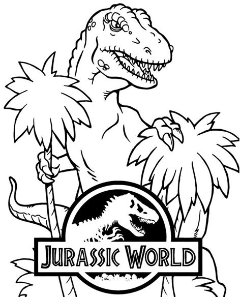 rex  jurassic world logo dinosaur coloring pages dinosaur