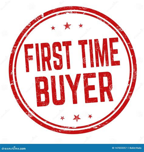 first time buyer sign or stamp cartoon vector