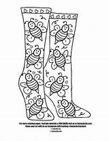 Sock Coloring Bee Pages sketch template