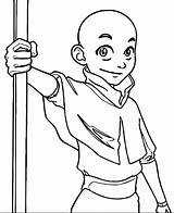 Aang Avatar Coloring Character Large Wecoloringpage sketch template