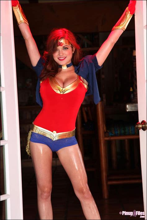 busty tessa fowler does some sexy wonder woman cosplay coed cherry