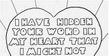 Heart Word Hidden 119 Coloring Psalm Pages Kids Printable sketch template