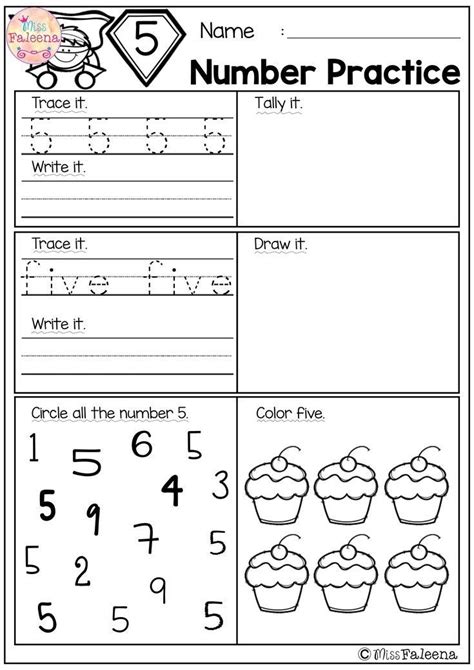number practice  pages  great  pre  kindergarten