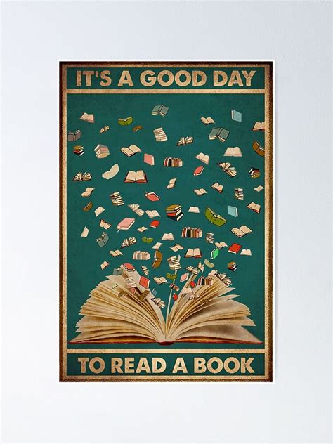 good day  read  book vintage poster mental health poster