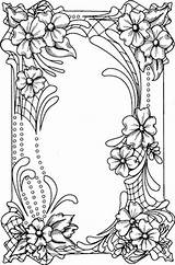 Coloring Pages Adult Flower Sue Wilson Frame Colouring Designs Printable Frames Floral Advanced Detailed Leather Cartouche Pattern Books Adults Patterns sketch template