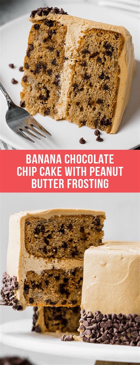 banana chocolate chip cake with peanut butter frosting handle the heat