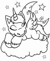 Coloring Pages Neopets Uni Sleeping Unicorn Choose Colouring Board Baby sketch template