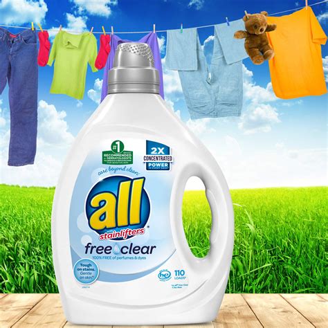 liquid laundry detergent  clear  sensitive skin  loads