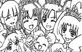 Glitter Force Coloring Pages Girls Doki Happy Popular Wecoloringpage Cartoon Template sketch template