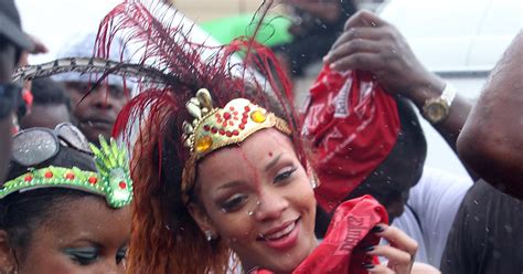 Rihanna Wore Feathers And A Bikini To A Barbados Parade Popsugar