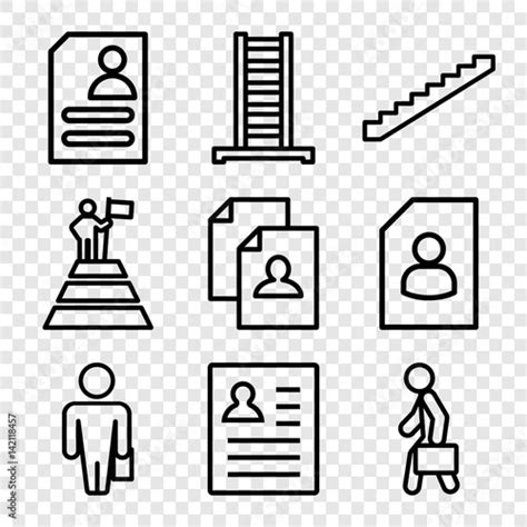 set   career outline icons stock image  royalty  vector