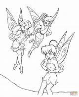 Tinkerbell Coloring Friends Pages Bell Tinker Silhouettes Fee Clochette sketch template