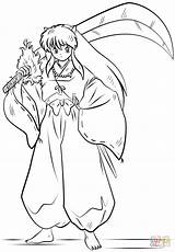 Inuyasha Espada Colorir Desenhos Supercoloring Colorironline Ausmalbild Personajes Categorias Visiter Dibujosonline Childrencoloring sketch template