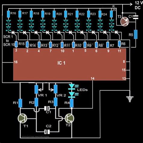 sequential led bar graph circuit  ic  explained circuit diagram centre