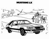 Mustang Coloring Pages Lx Car Tocolor Color sketch template
