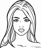 Face Coloring Girl Pages Printable Color Getcolorings Print sketch template