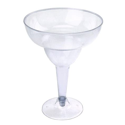 Plastic Margarita Glass Cups 6 Inch 6 Piece Clear