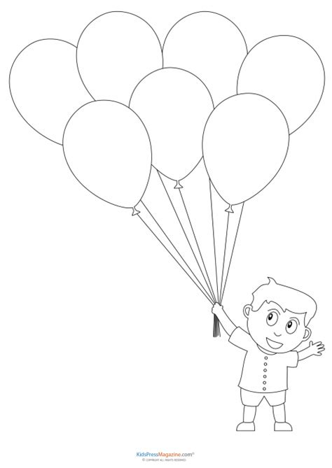 preschool coloring pages boy  balloons kidspressmagazinecom