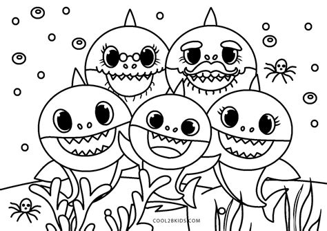 baby shark pages coloring pages