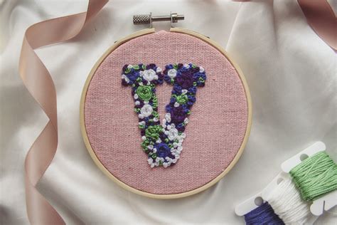 initial embroidery etsy