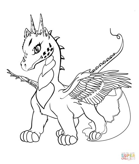 gambar baby dragon coloring page  printable pages click easy