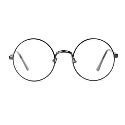women s men s retro round metal frame clear lens glasses nerd spectacl
