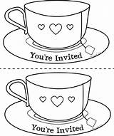 Cup Tea Coloring Teacup Pages Drawing Colouring Template Coffee Printable Getdrawings Stanley Starbucks Mother Wine Vector Invitation Clip Saucer Clipart sketch template